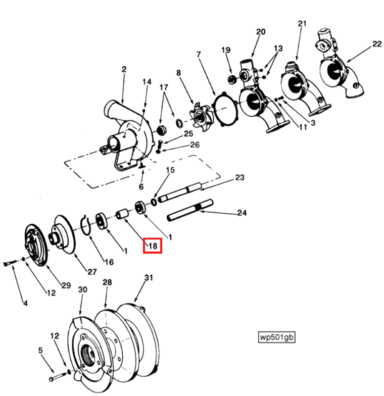 Water Pump | Cummins 163048 | Water Pump Shaft