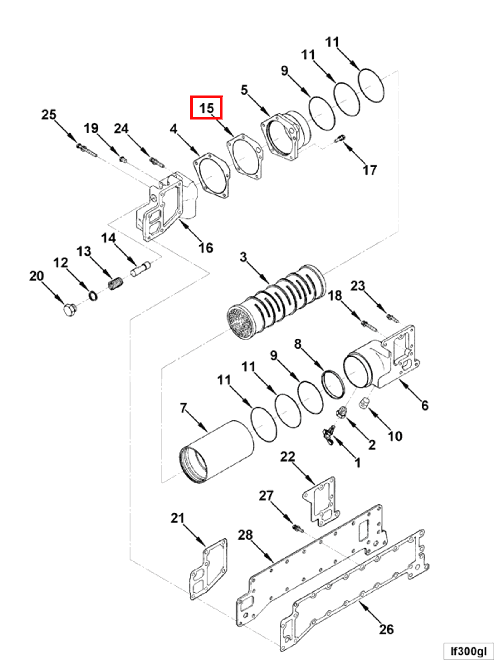 Gasket | Cummins 179309 | Lubricating Oil Cooler Housing Gasket