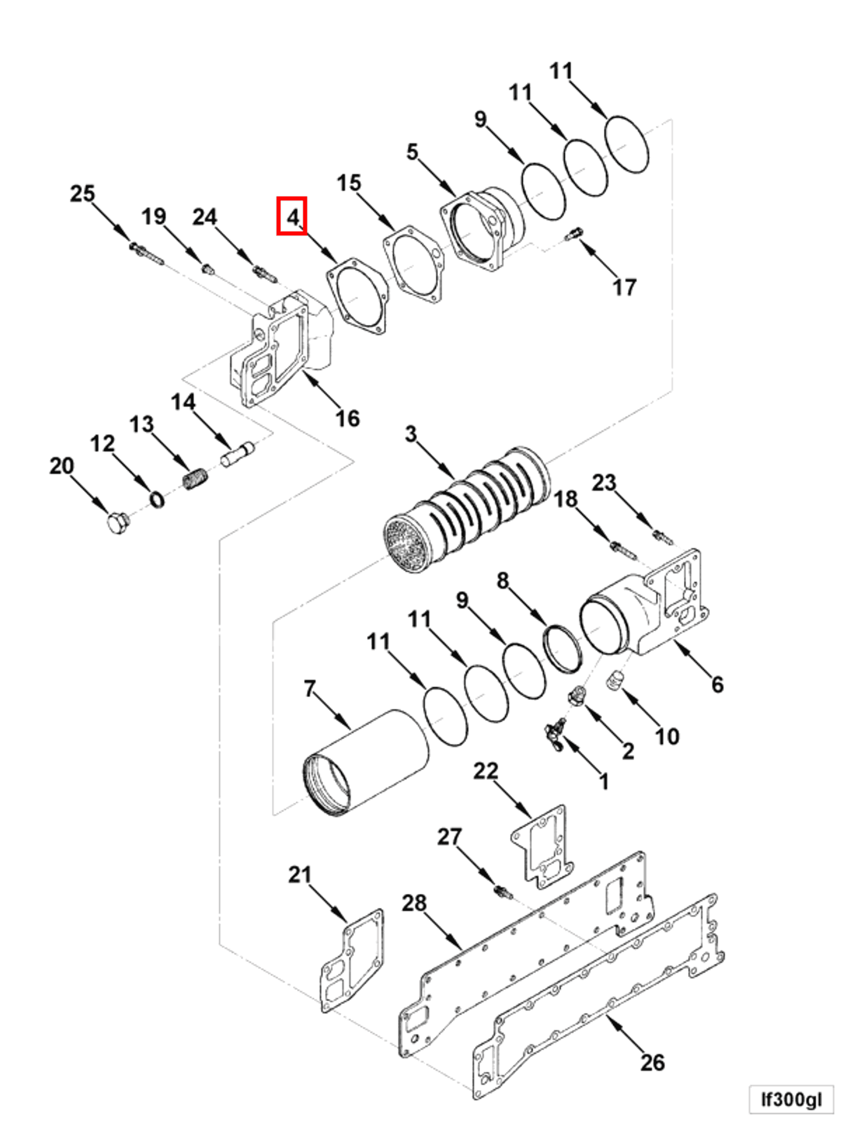 Gasket | Cummins 187697 | Lubricating Oil Cooler Housing Gasket