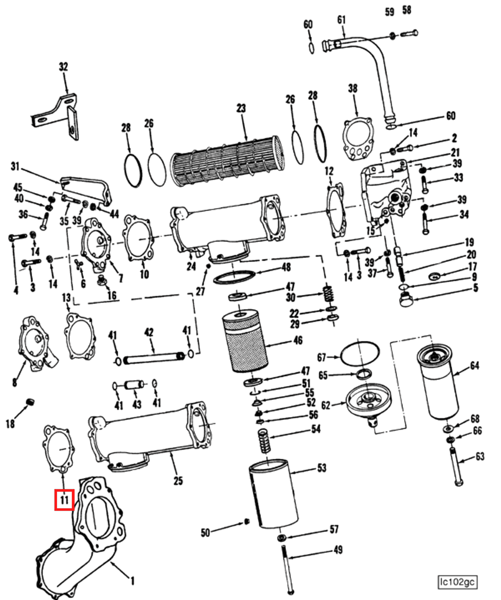 Gasket | Cummins 210861 | Lubricating Oil Cooler Cover Gasket