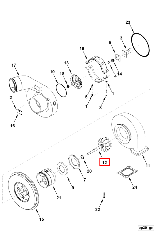 Turbocharger | Cummins 213806 | Turbocharger Wheel