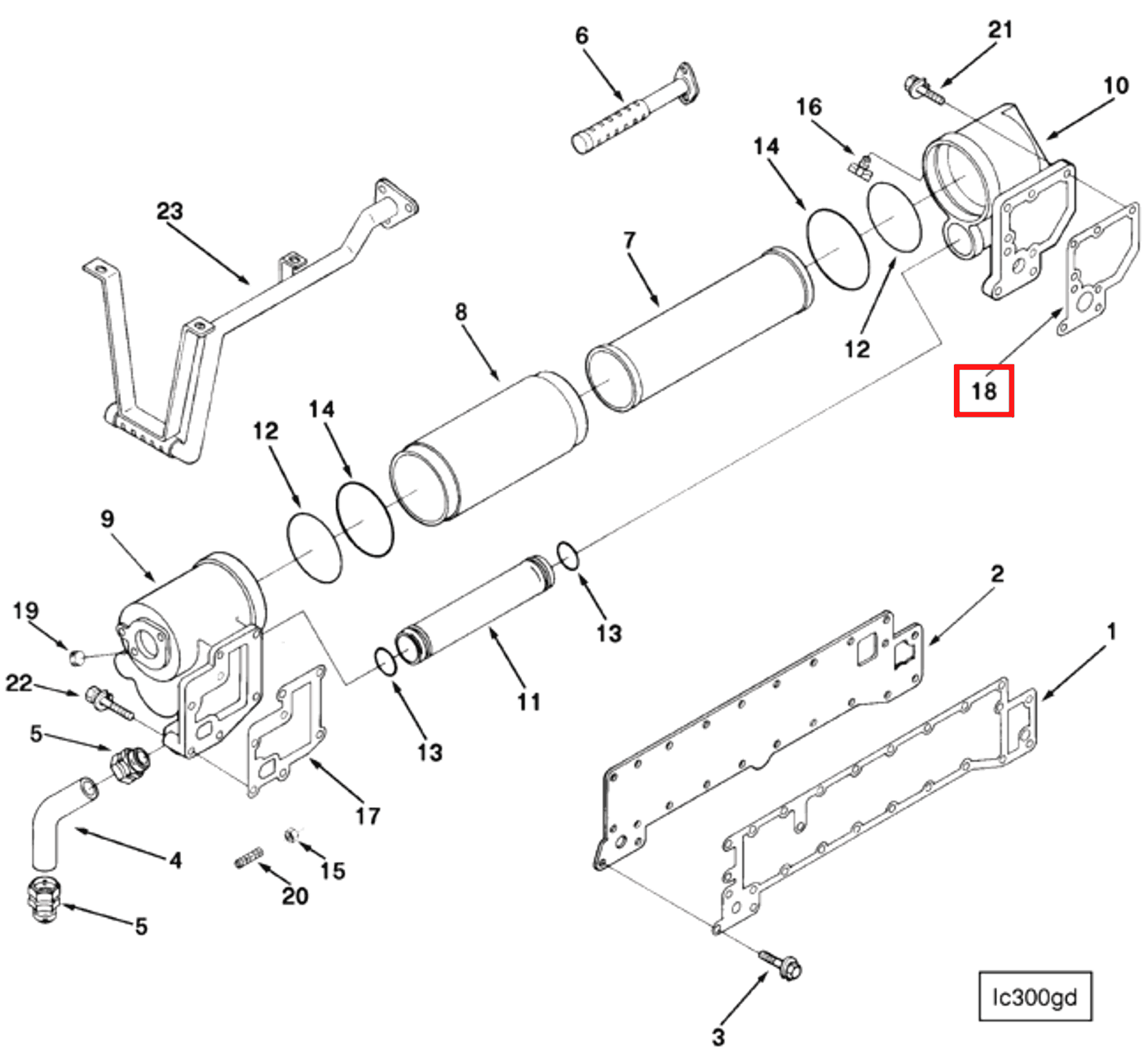 Gasket | Cummins 216778 | Lubricating Oil Cooler Housing Gasket