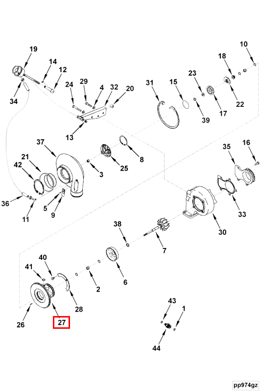 Turbocharger | Cummins 2834884 | Turbocharger Bearing Housing