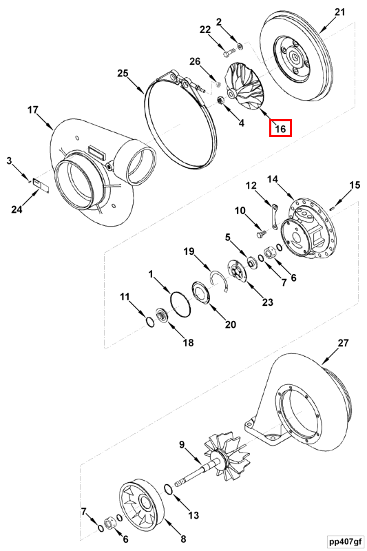 Turbocharger | Cummins 2839632 | Turbocharger Compressor Impeller