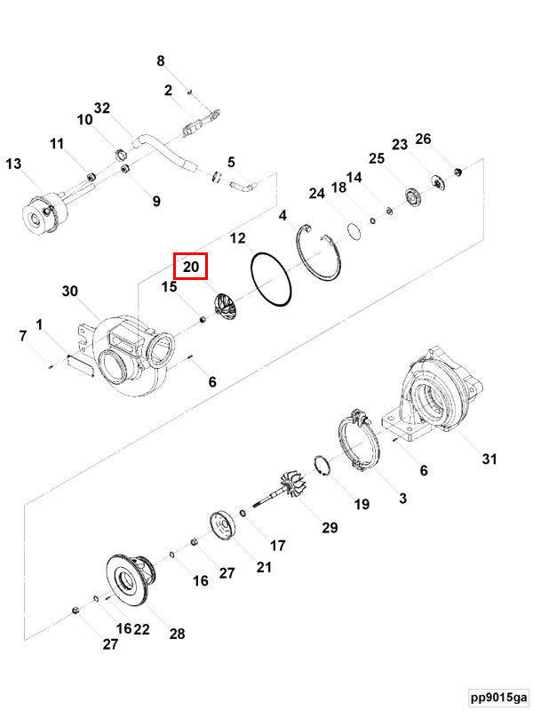 Turbocharger | Cummins 2843174 | Turbocharger Compressor Impeller