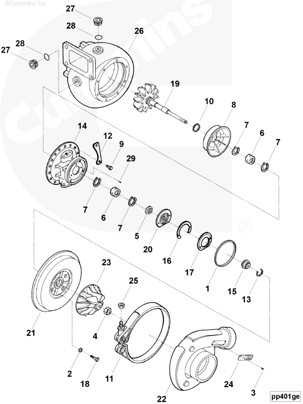 Turbocharger | Cummins 2882093 | hx80 Turbocharger