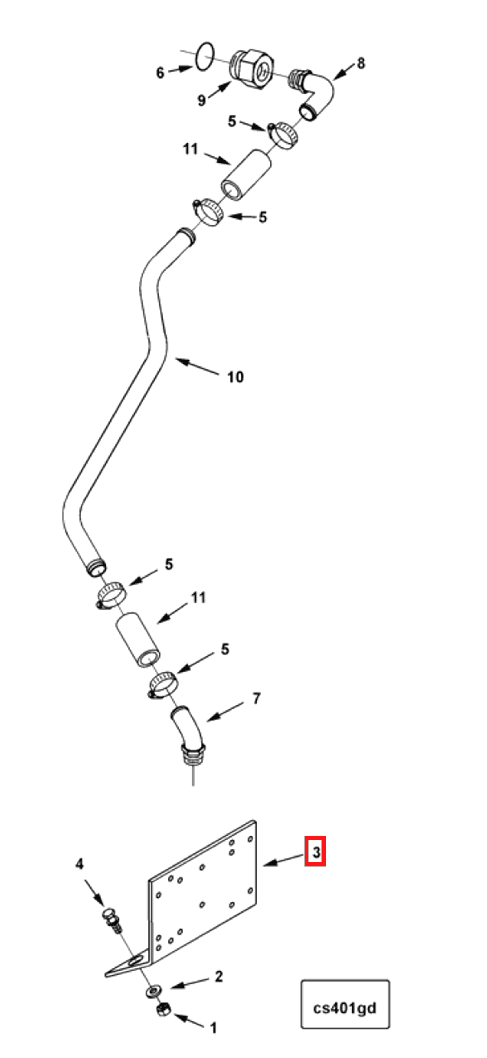 Engine | Cummins 3000268 | Engine Heater Bracket