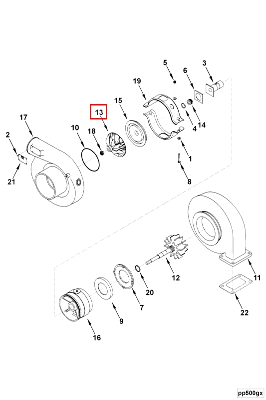 Turbocharger | Cummins 3002731 | Turbocharger Compressor Impeller