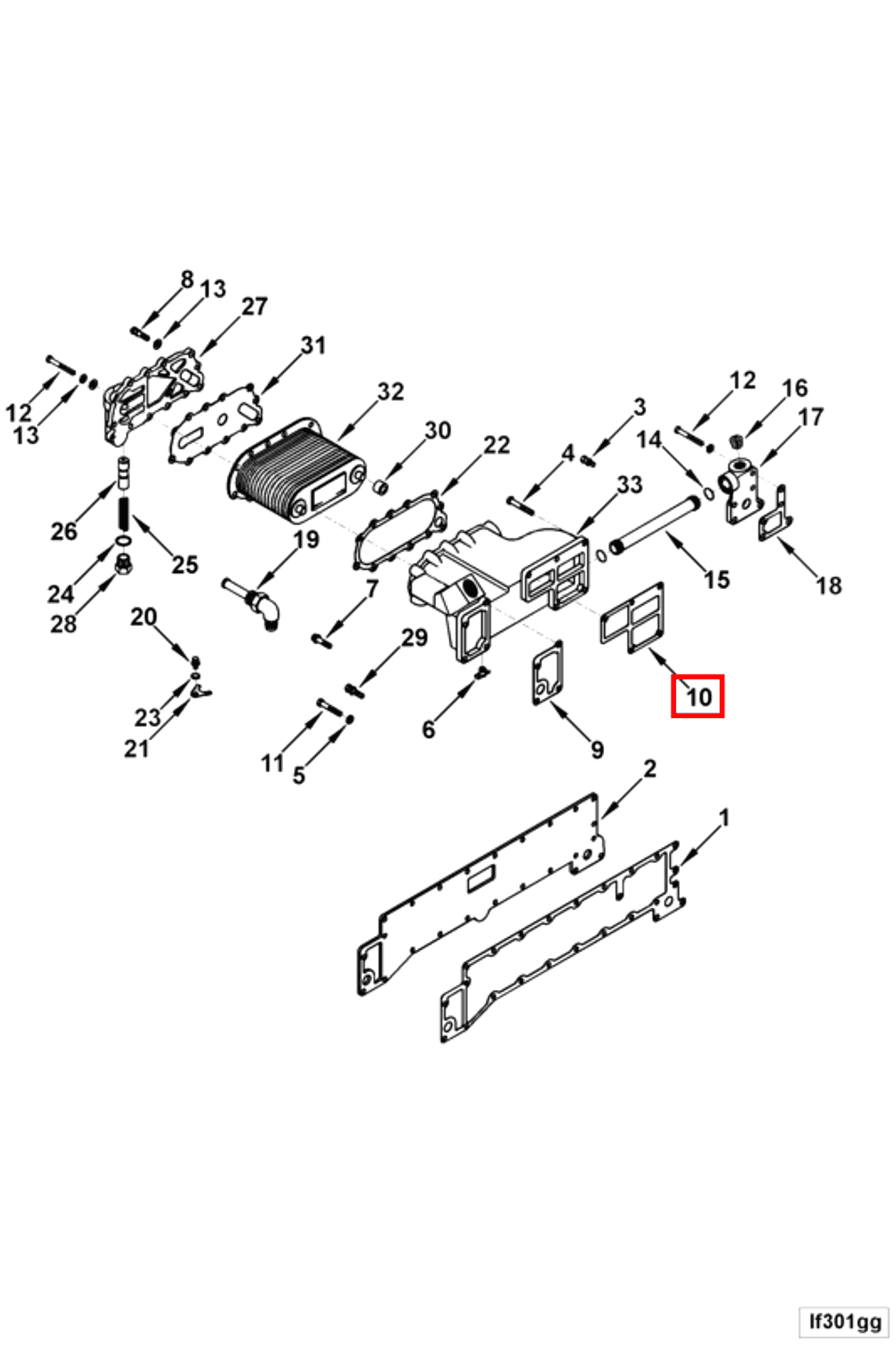 Gasket | Cummins 3013779 | Lubricating Oil Cooler Housing Gasket