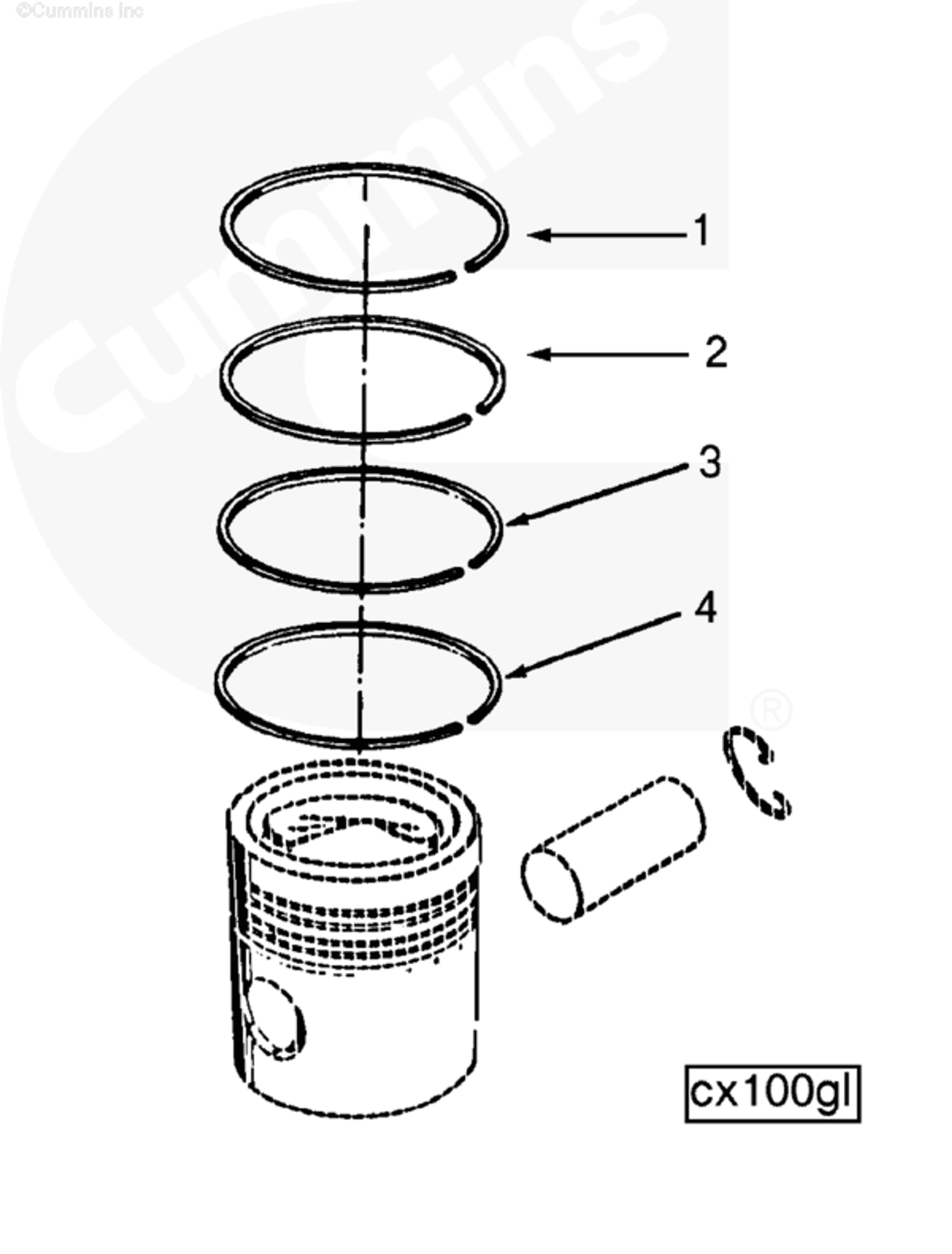 Piston | Cummins 3014149 | Piston Ring Set