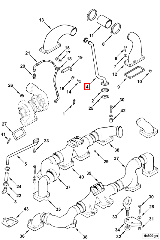 Turbocharger | Cummins 3031715 | Turbocharger Oil Drain Connection