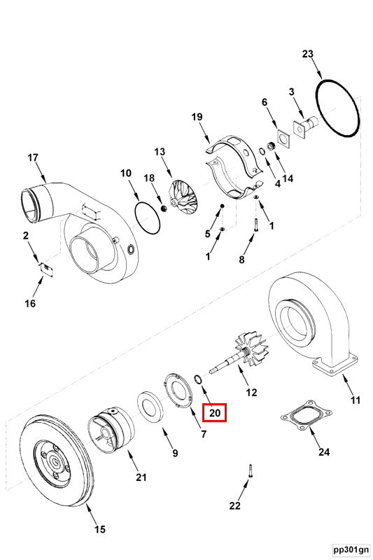 Turbocharger | Cummins 3034736 | Turbocharger Seal