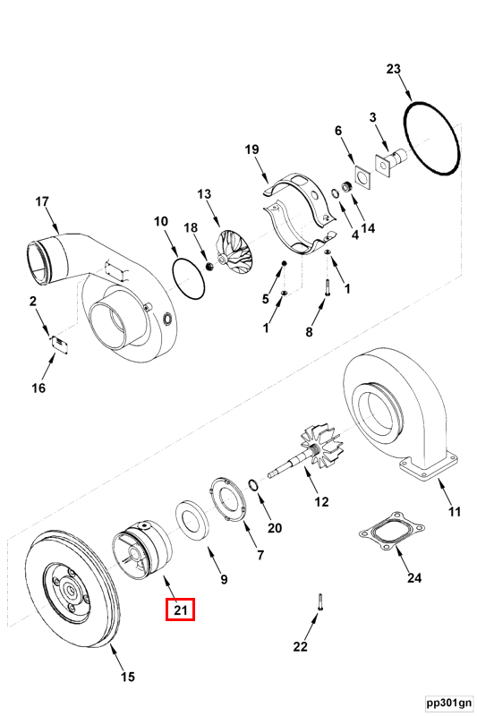 Turbocharger | Cummins 3038745 | Turbocharger Bearing Housing