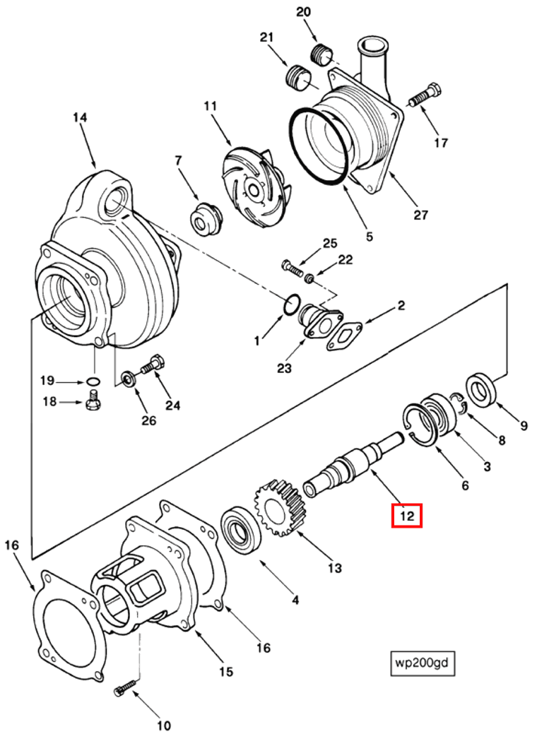 Water Pump | Cummins 3040964 | Water Pump Shaft