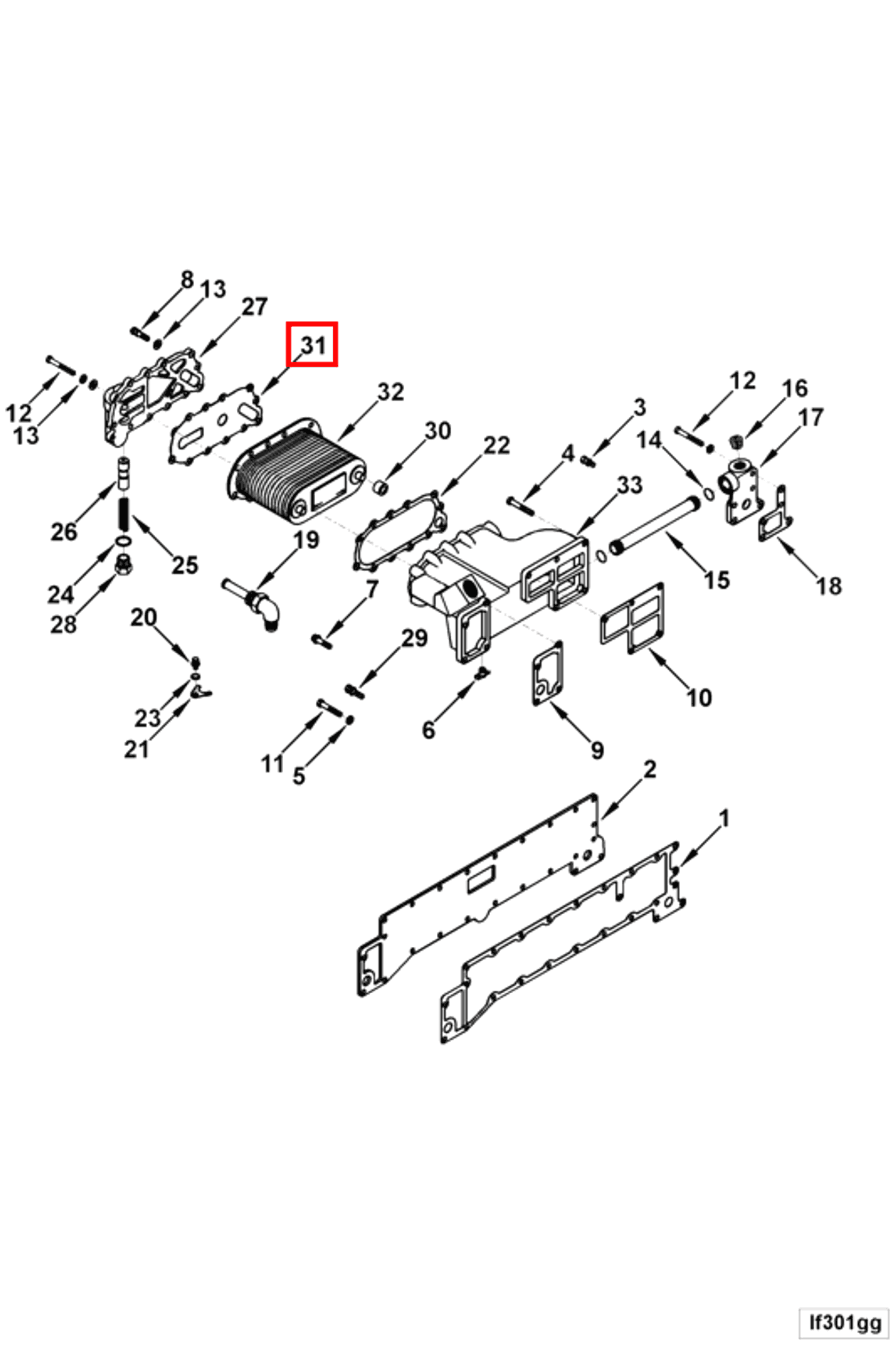 Gasket | Cummins 3046762 | Lubricating Oil Cooler Cover Gasket
