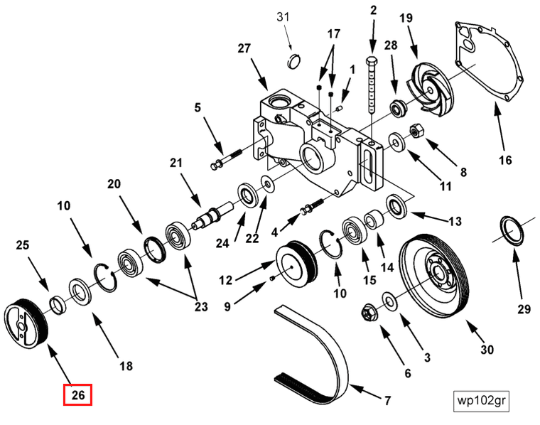 Water Pump | Cummins 3067997 | Water Pump Pulley