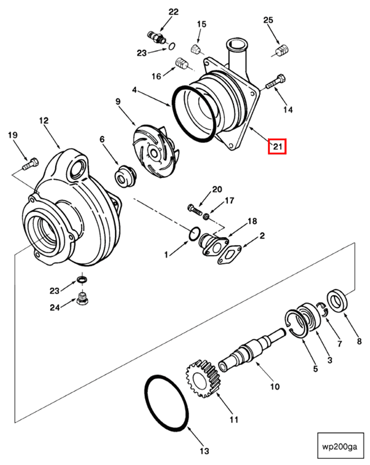 Water Pump | Cummins 3070139 | Water Pump Cover