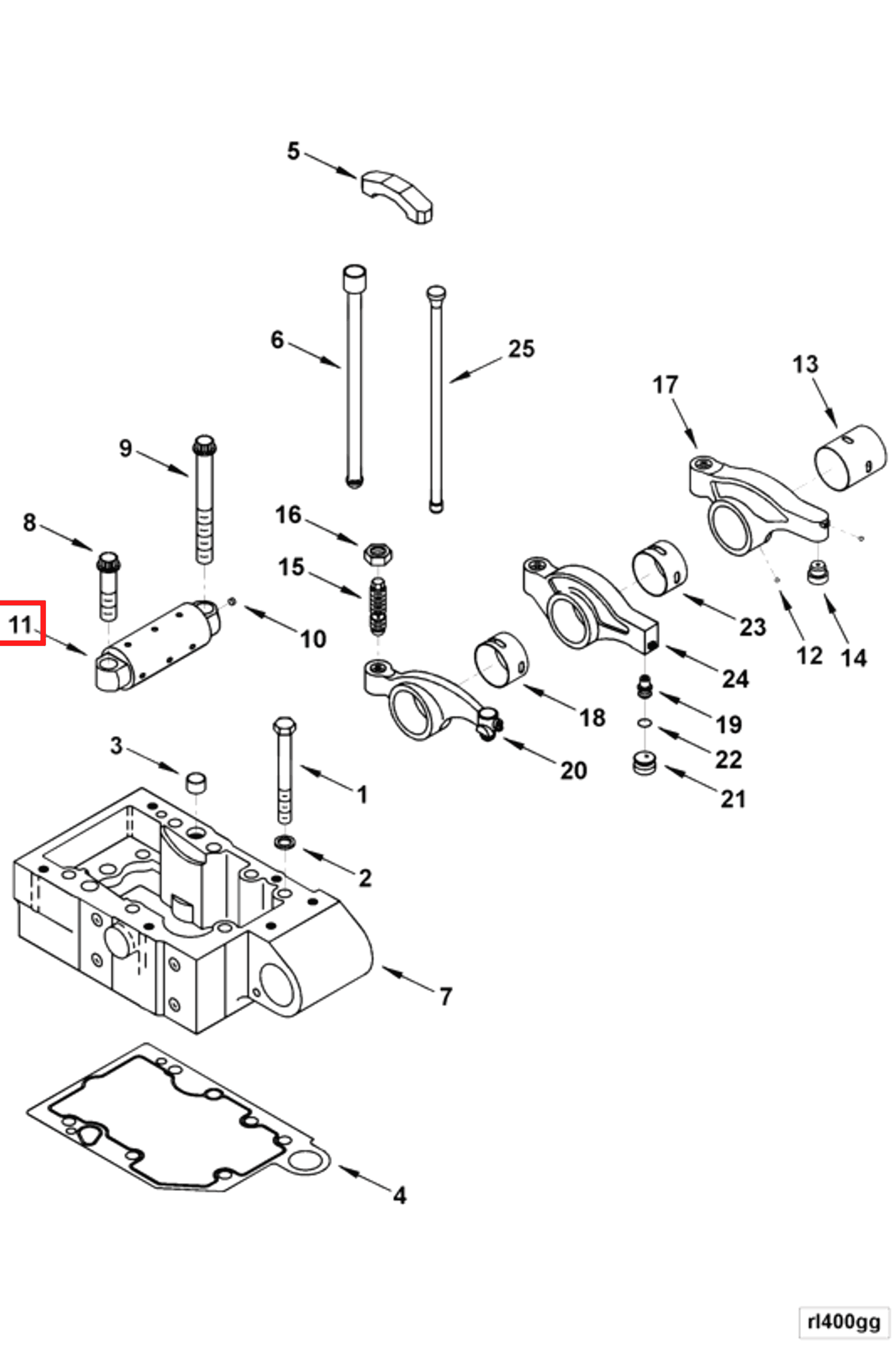 Rocker | Cummins 3089716 | Rocker Lever Shaft