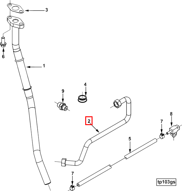 Turbocharger | Cummins 3100646 | Turbocharger Oil Supply Tube