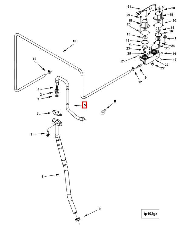 Turbocharger | Cummins 3100715 | Turbocharger Oil Supply Tube