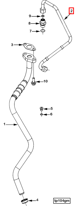 Turbocharger | Cummins 3104193 | Turbocharger Oil Supply Tube