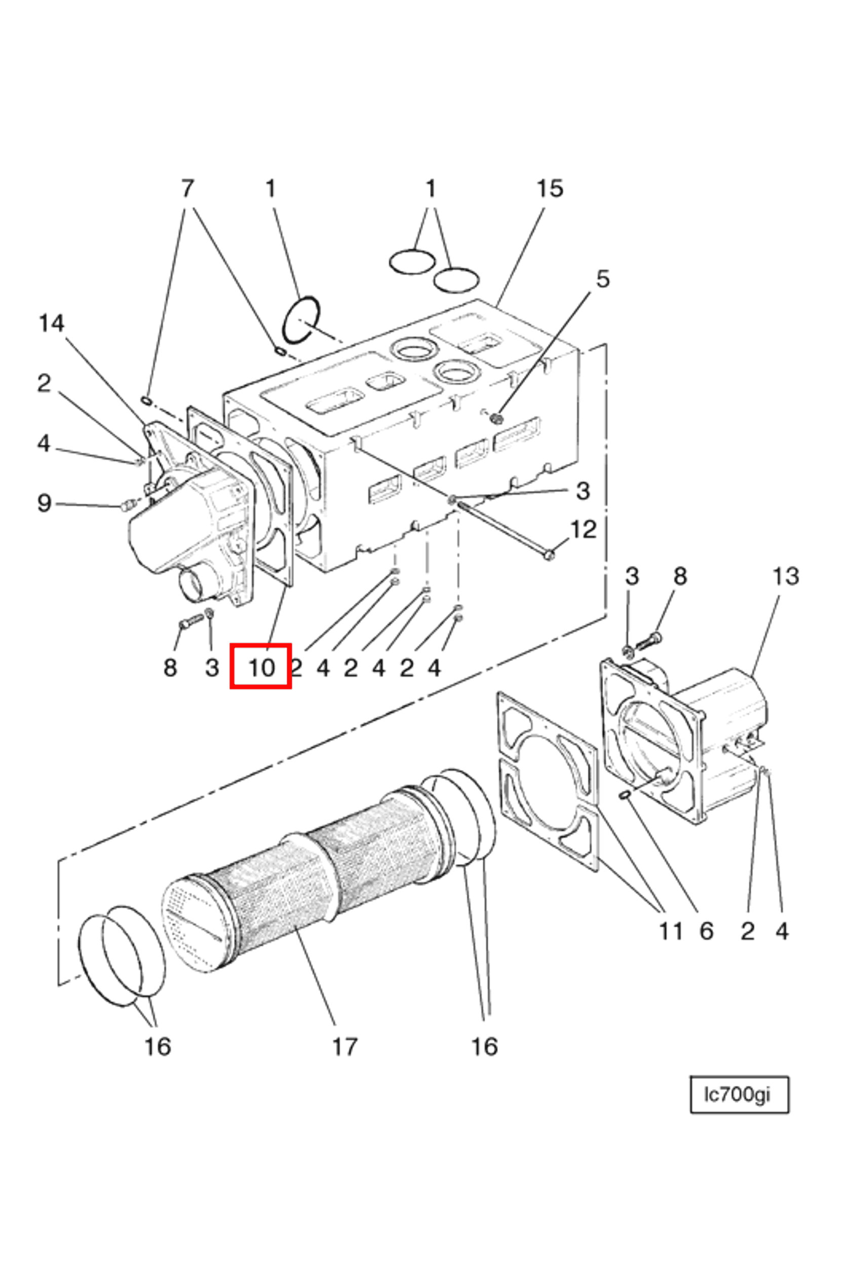 Gasket | Cummins 3422249 | Lubricating Oil Cooler Housing Gasket