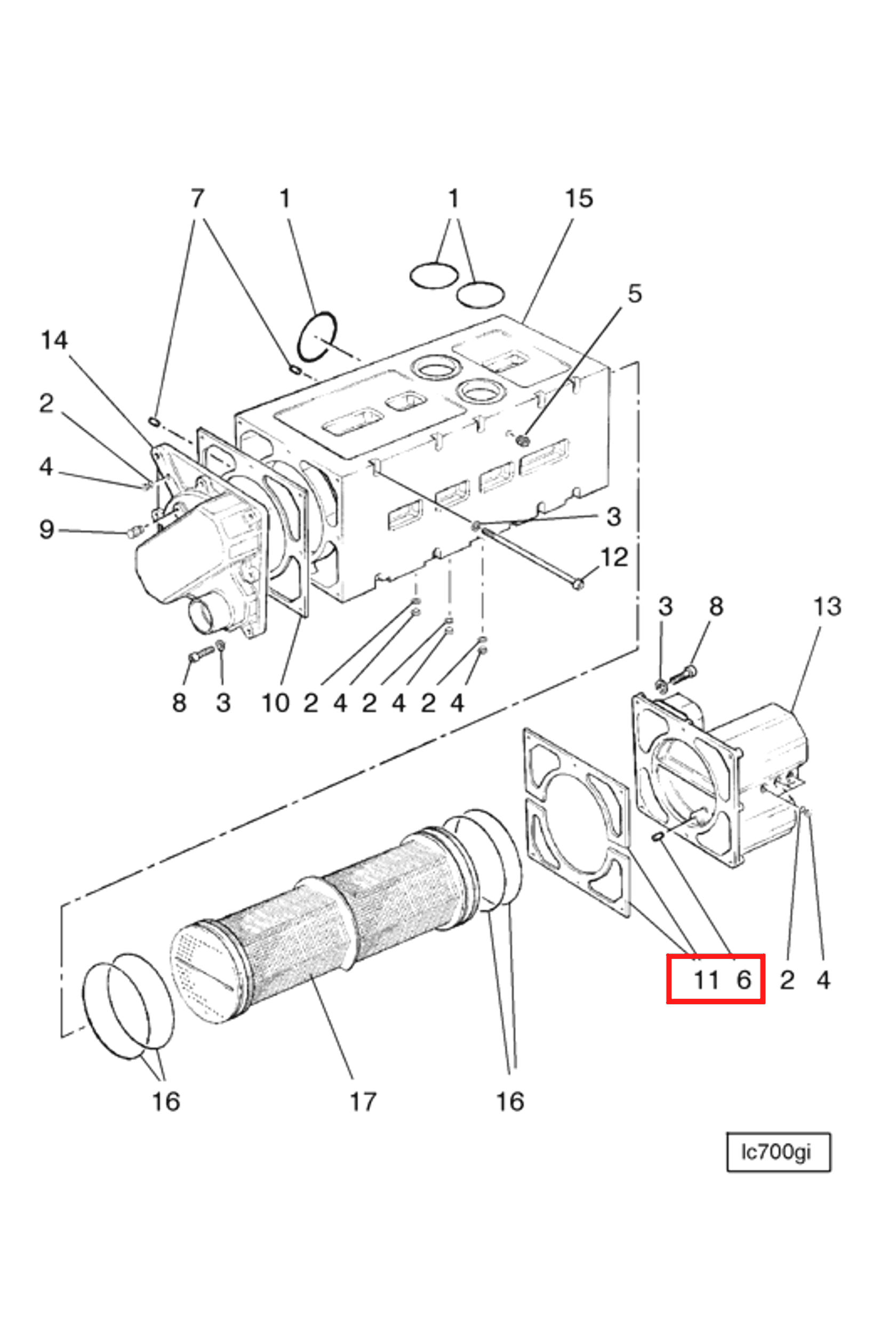 Gasket | Cummins 3422250 | Lubricating Oil Cooler Housing Gasket