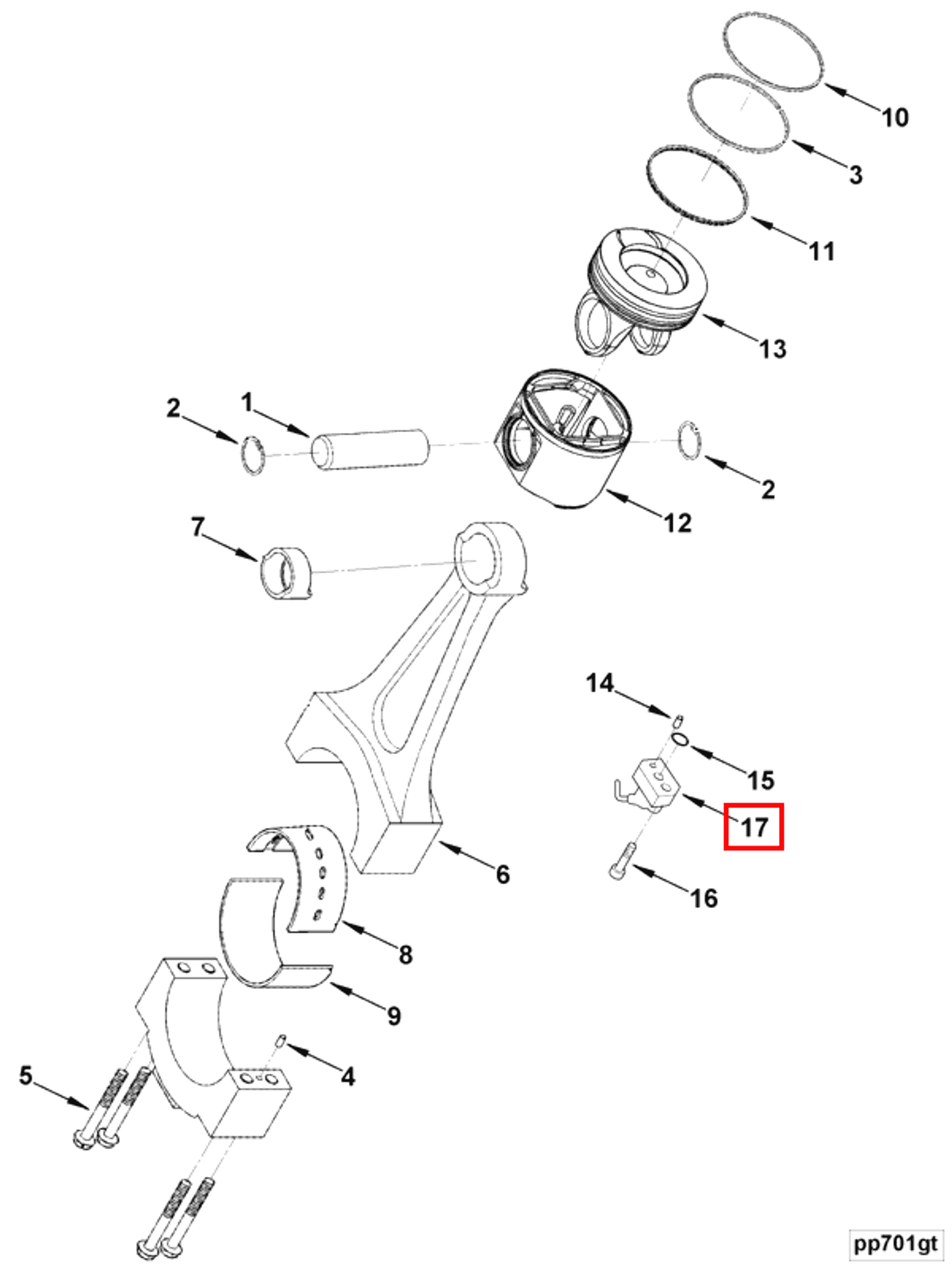 Piston | Cummins 3430420 | Piston Cooling Nozzle
