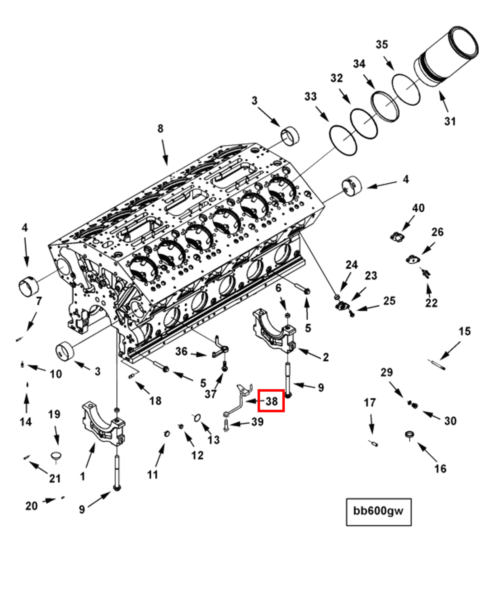 Piston | Cummins 3640536 | Piston Cooling Nozzle