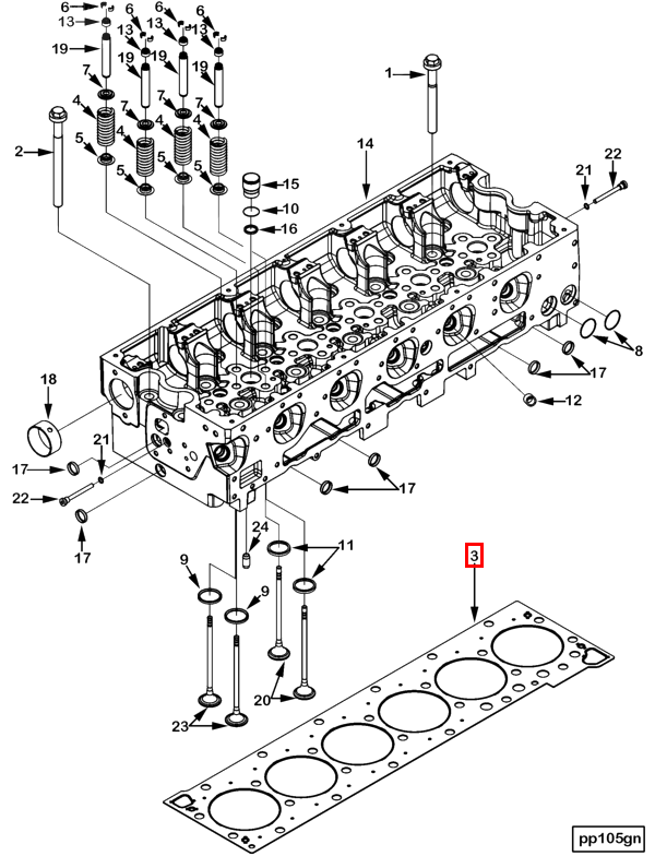 Cylinder Head | Cummins 3685639 | Cylinder Head Gasket