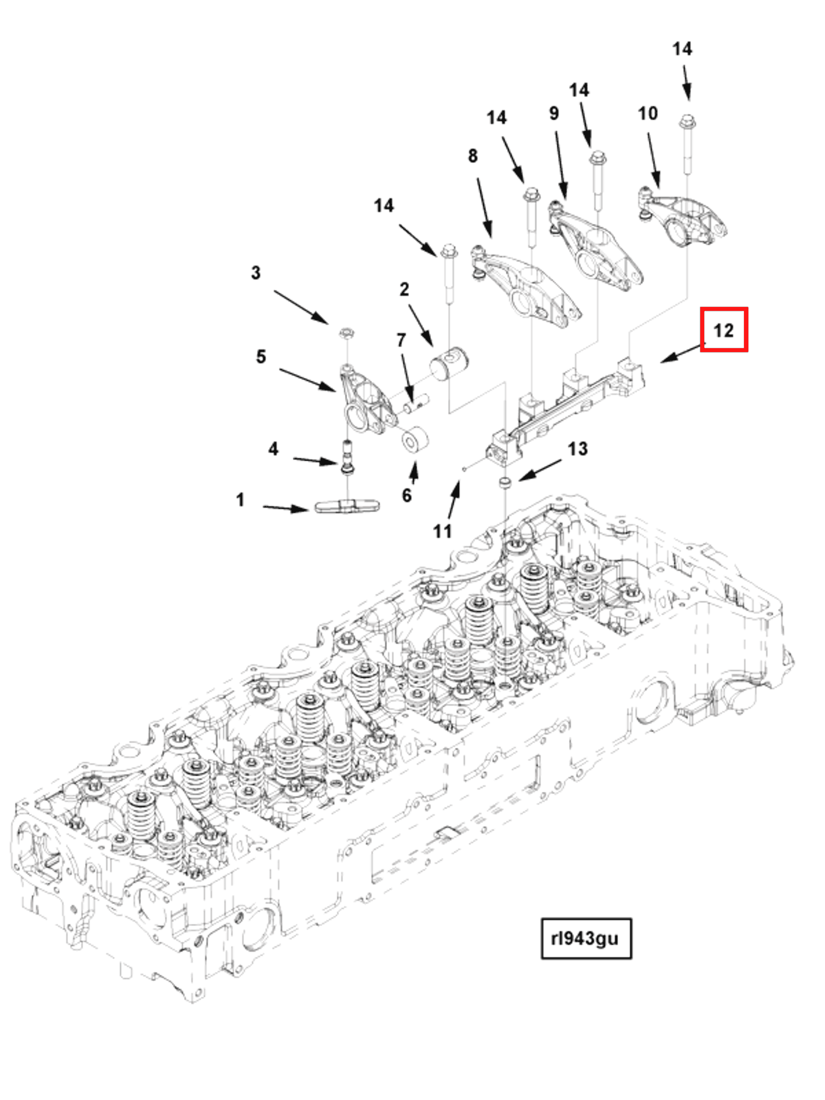 Rocker | Cummins 3696267 | Rocker Lever Support
