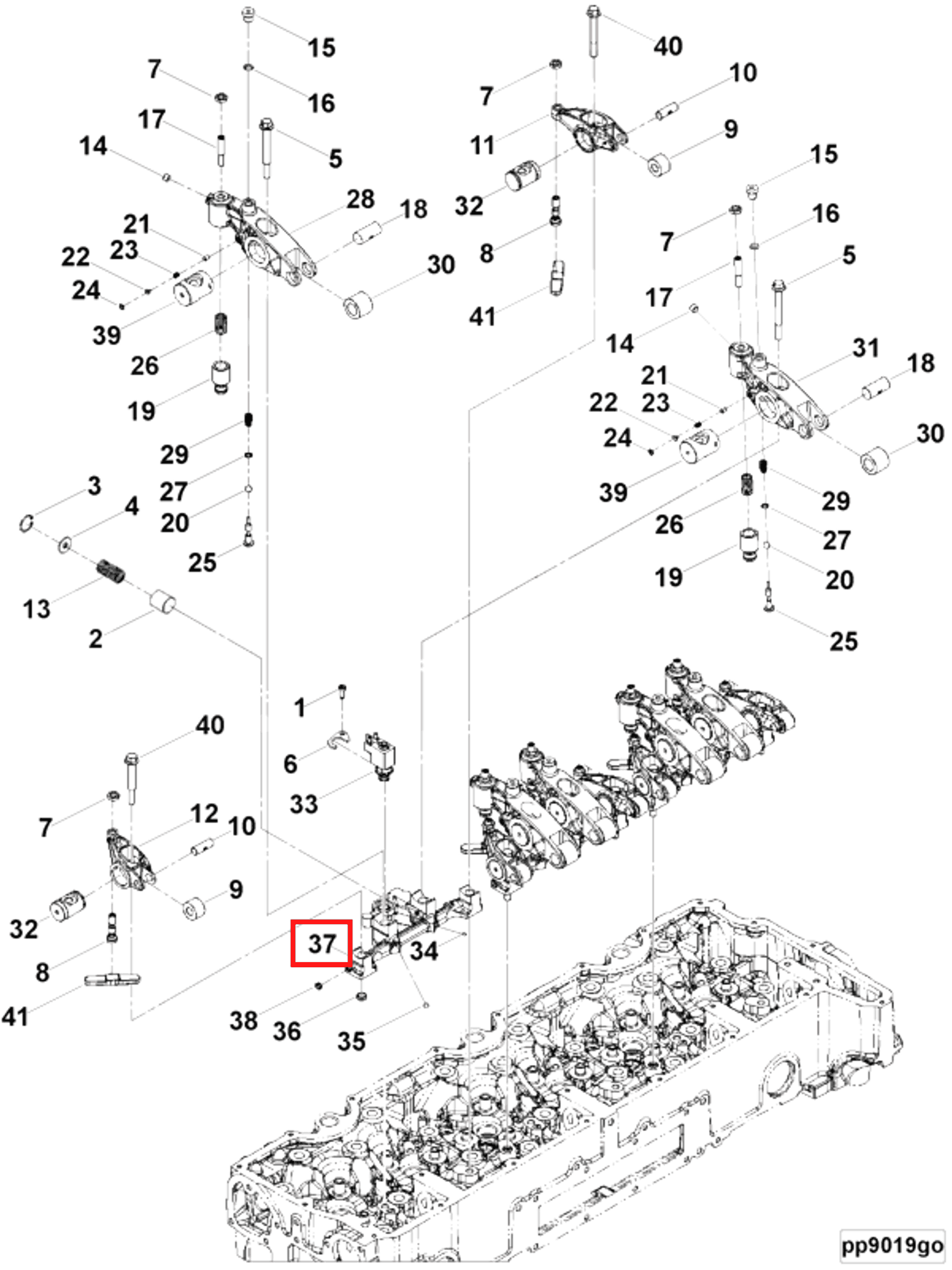 Rocker | Cummins 3698042 | Rocker Lever Support