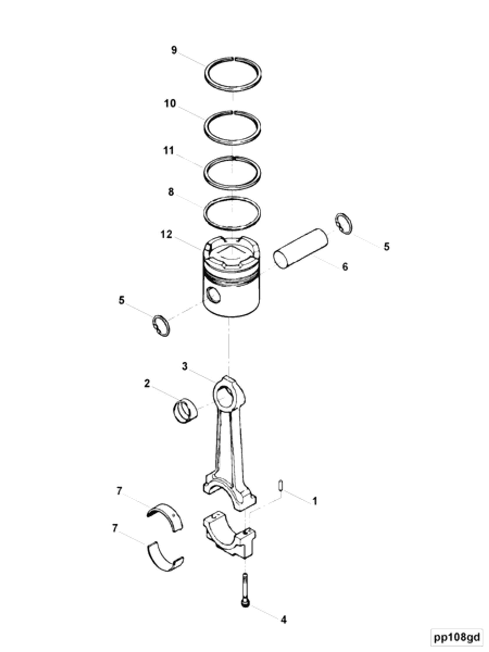 Piston | Cummins 3801056 | Piston Ring Set