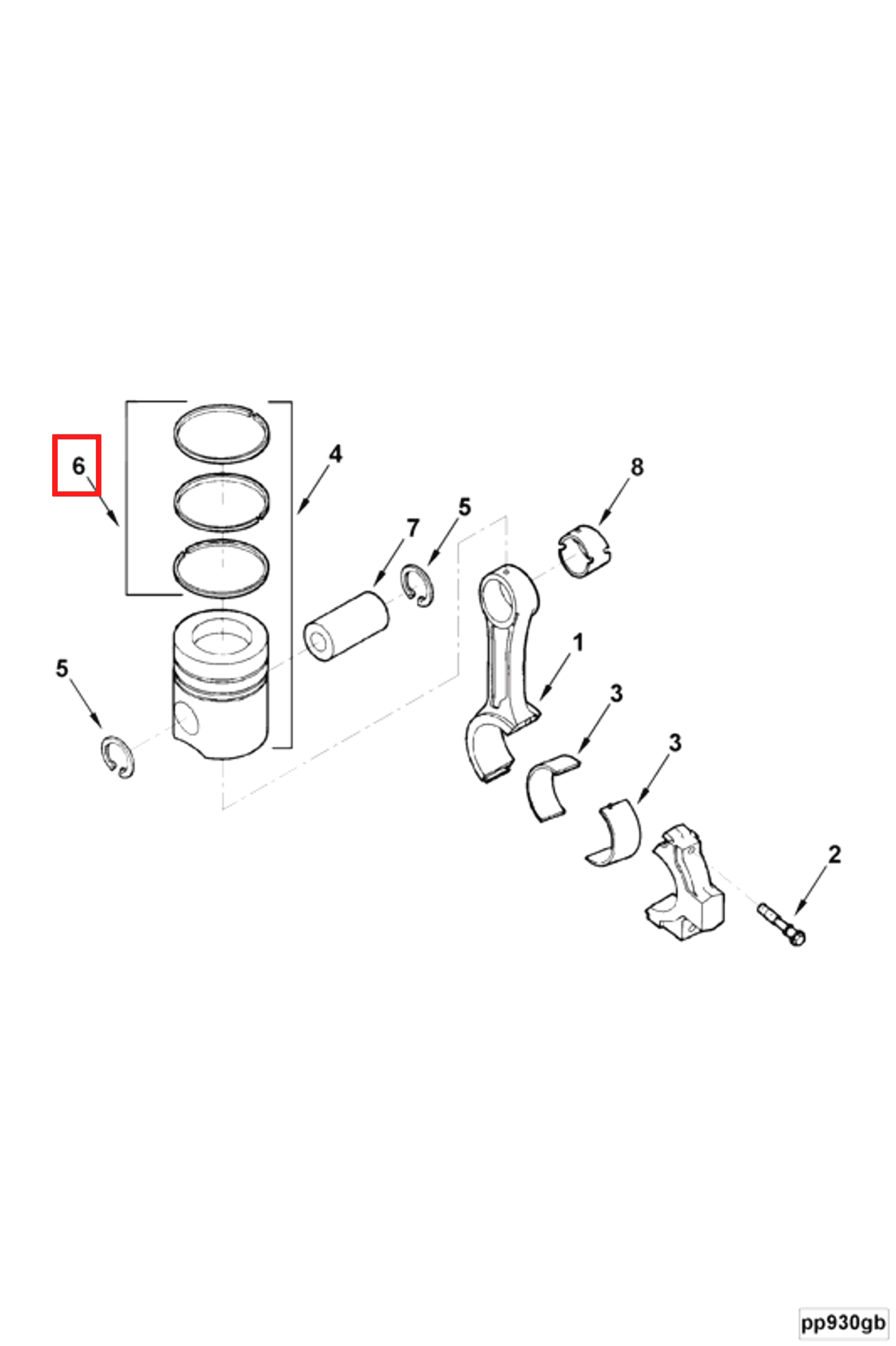 Piston | Cummins 3802864 | Piston Ring Set