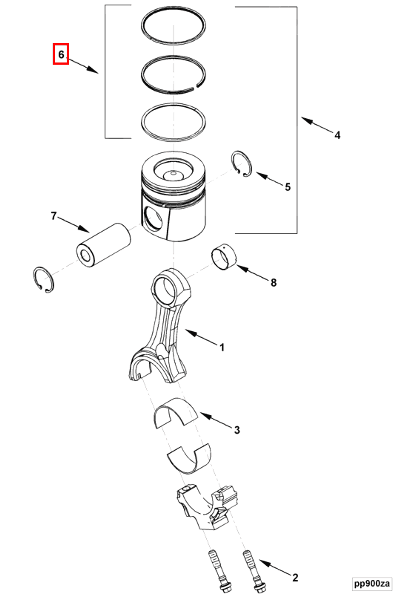 Piston | Cummins 3802918 | Piston Ring Set
