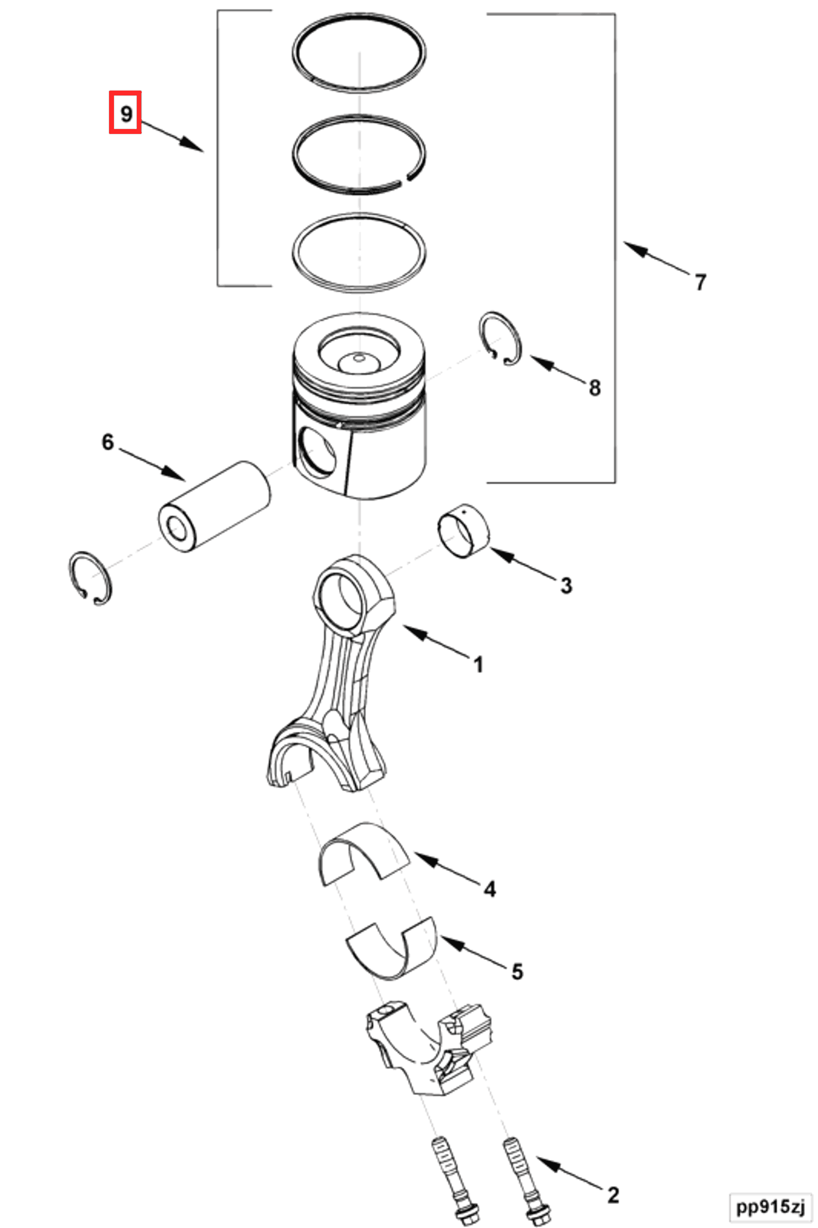 Piston | Cummins 3804931 | Piston Ring Set