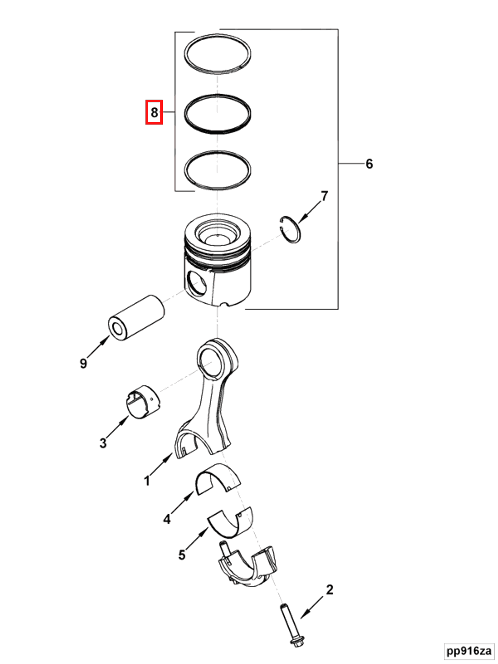 Piston | Cummins 3806214 | Piston Ring Set