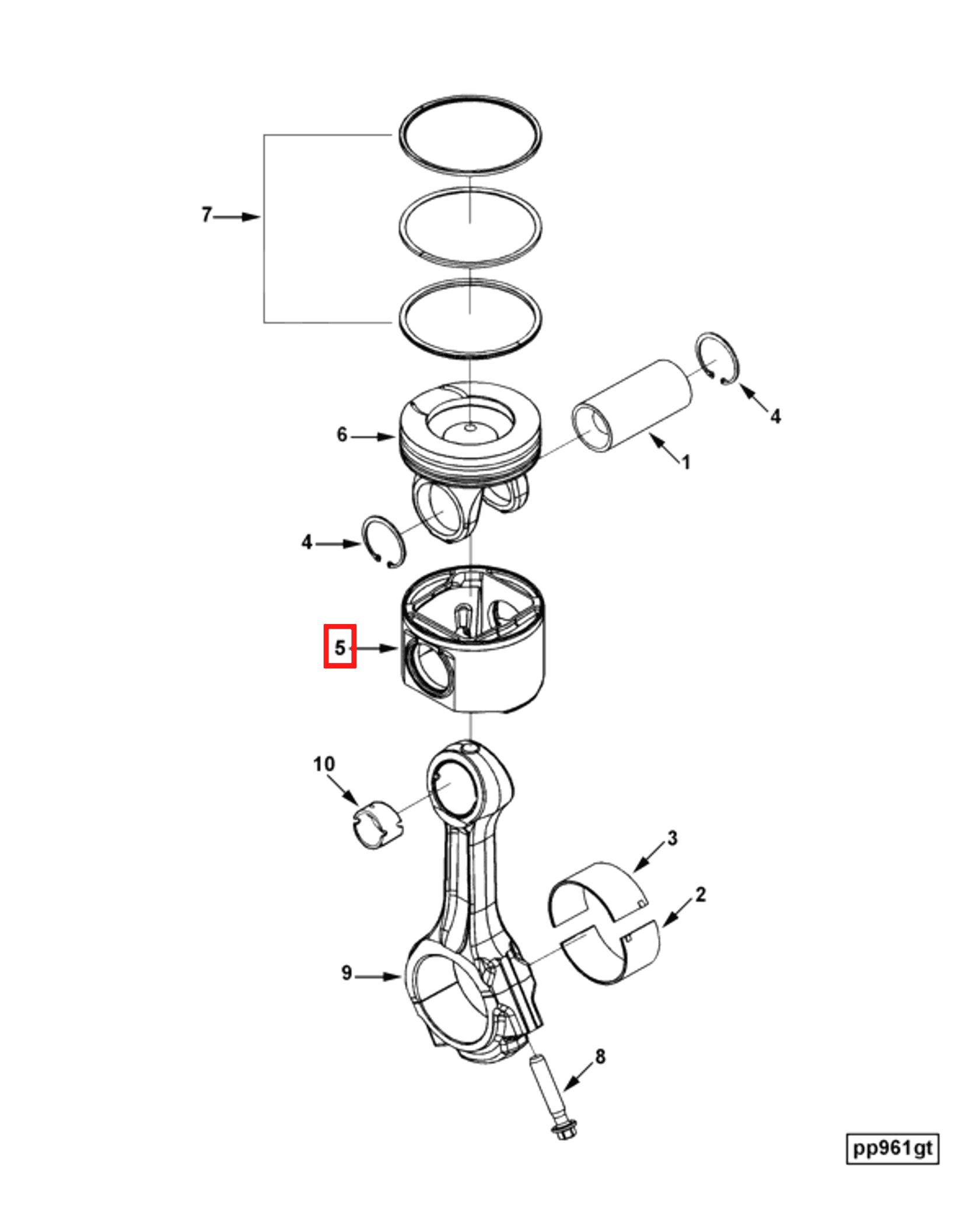 Piston | Cummins 3966721 | Piston Skirt