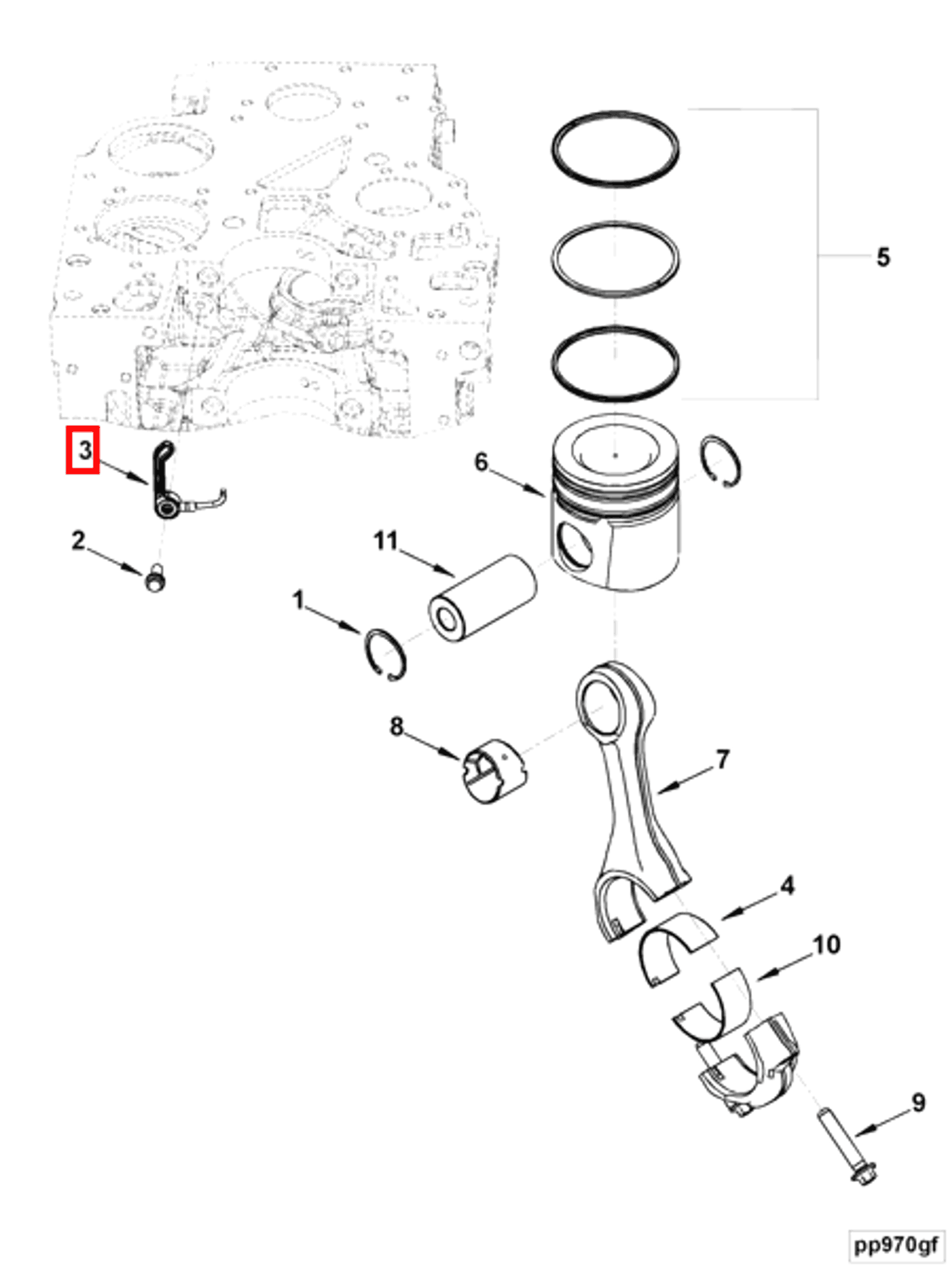 Piston | Cummins 3968877 | Piston Cooling Nozzle