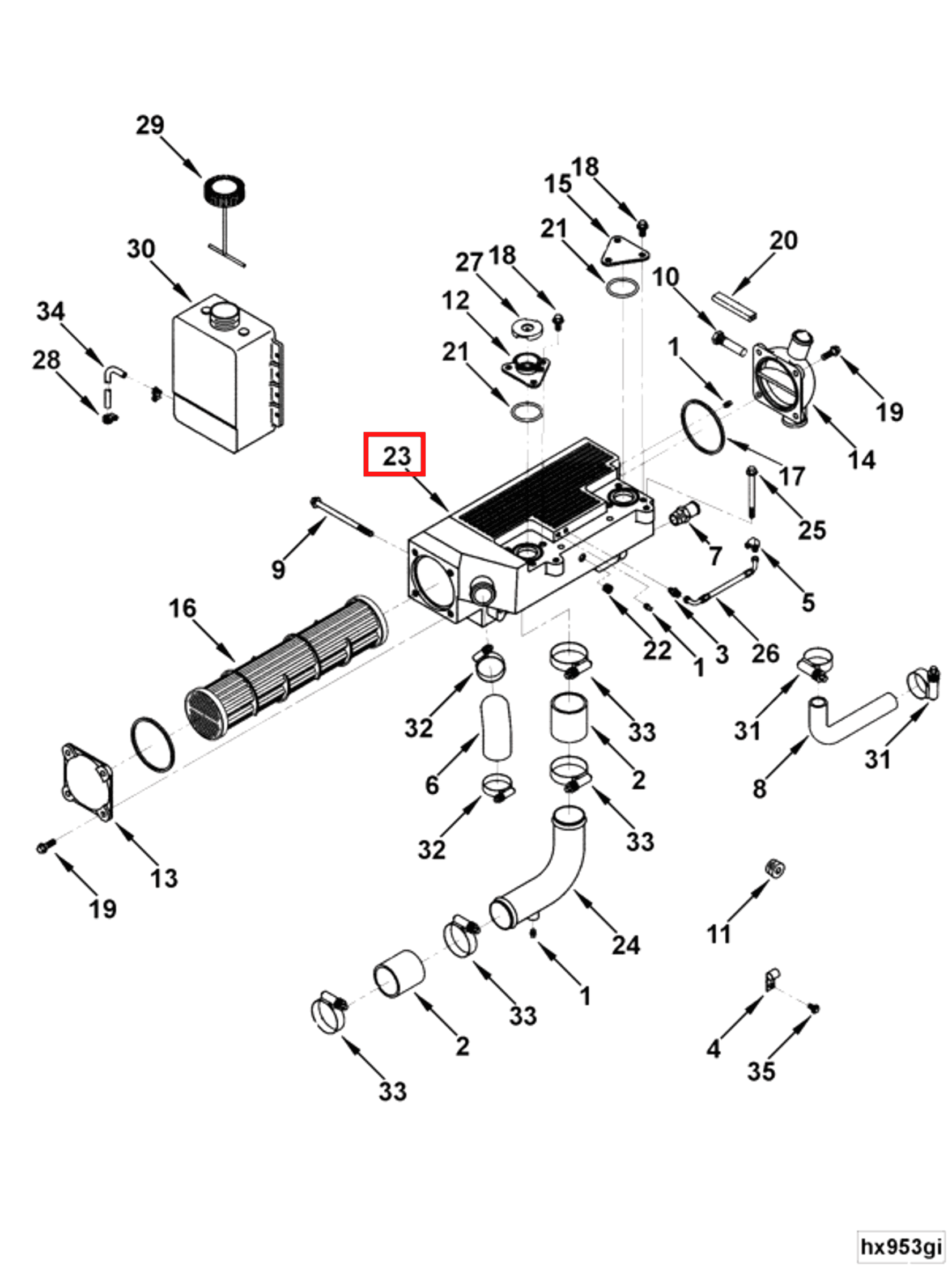 Heat Exchanger | Cummins 4003575 | Heat Exchanger Housing