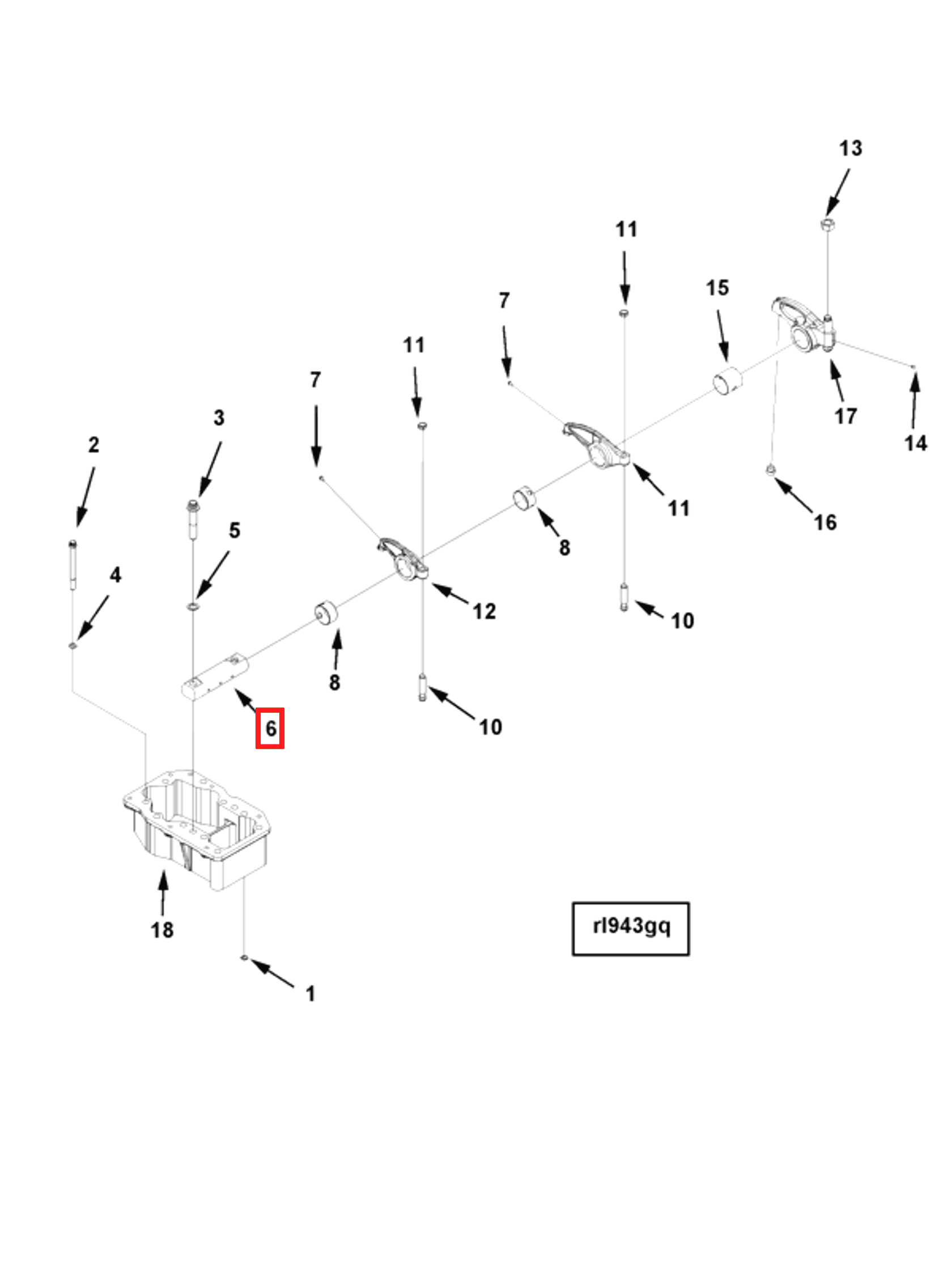 Rocker | Cummins 4007889 | Rocker Lever Shaft
