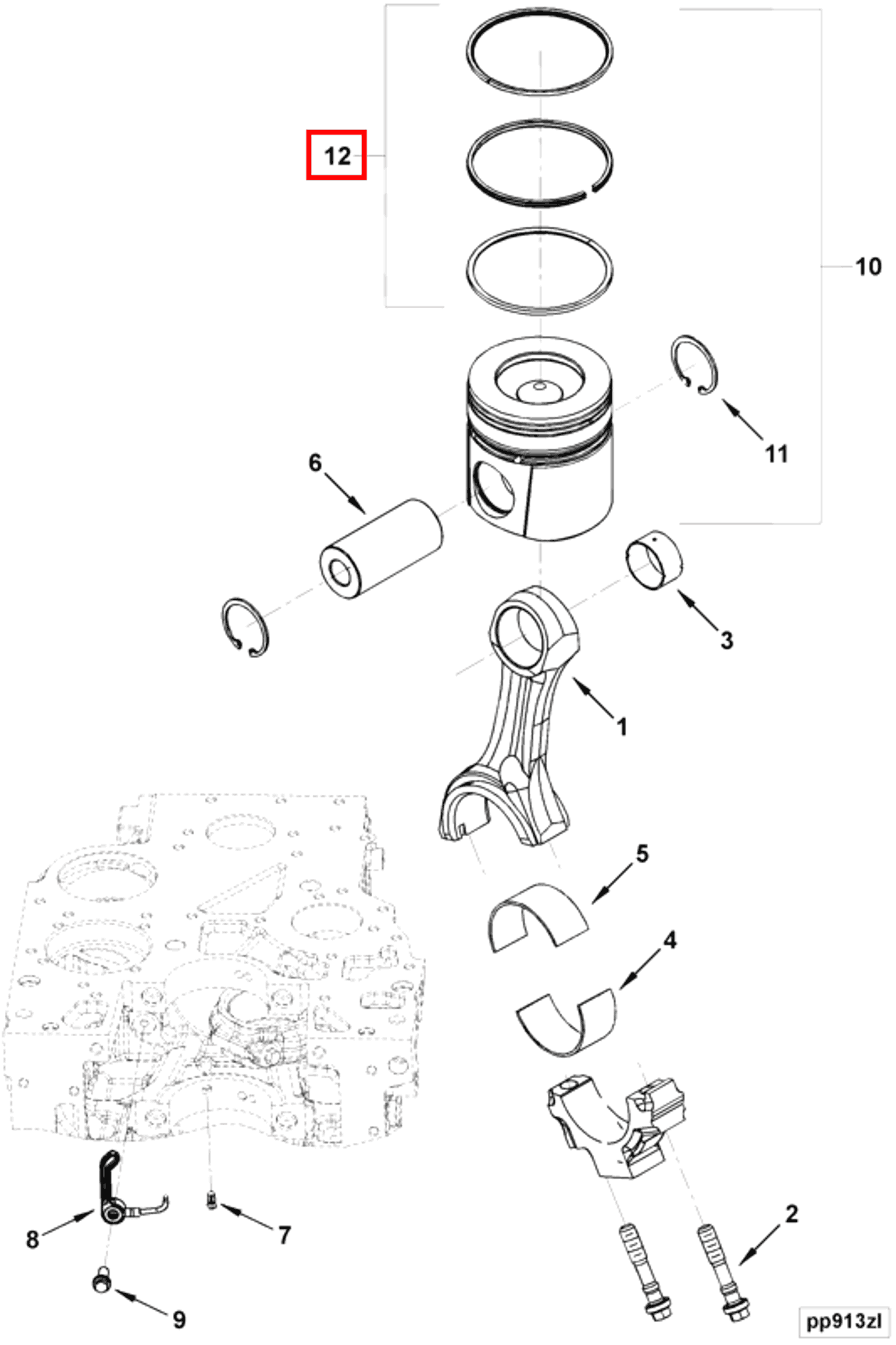 Piston | Cummins 4089182 | Piston Ring Set