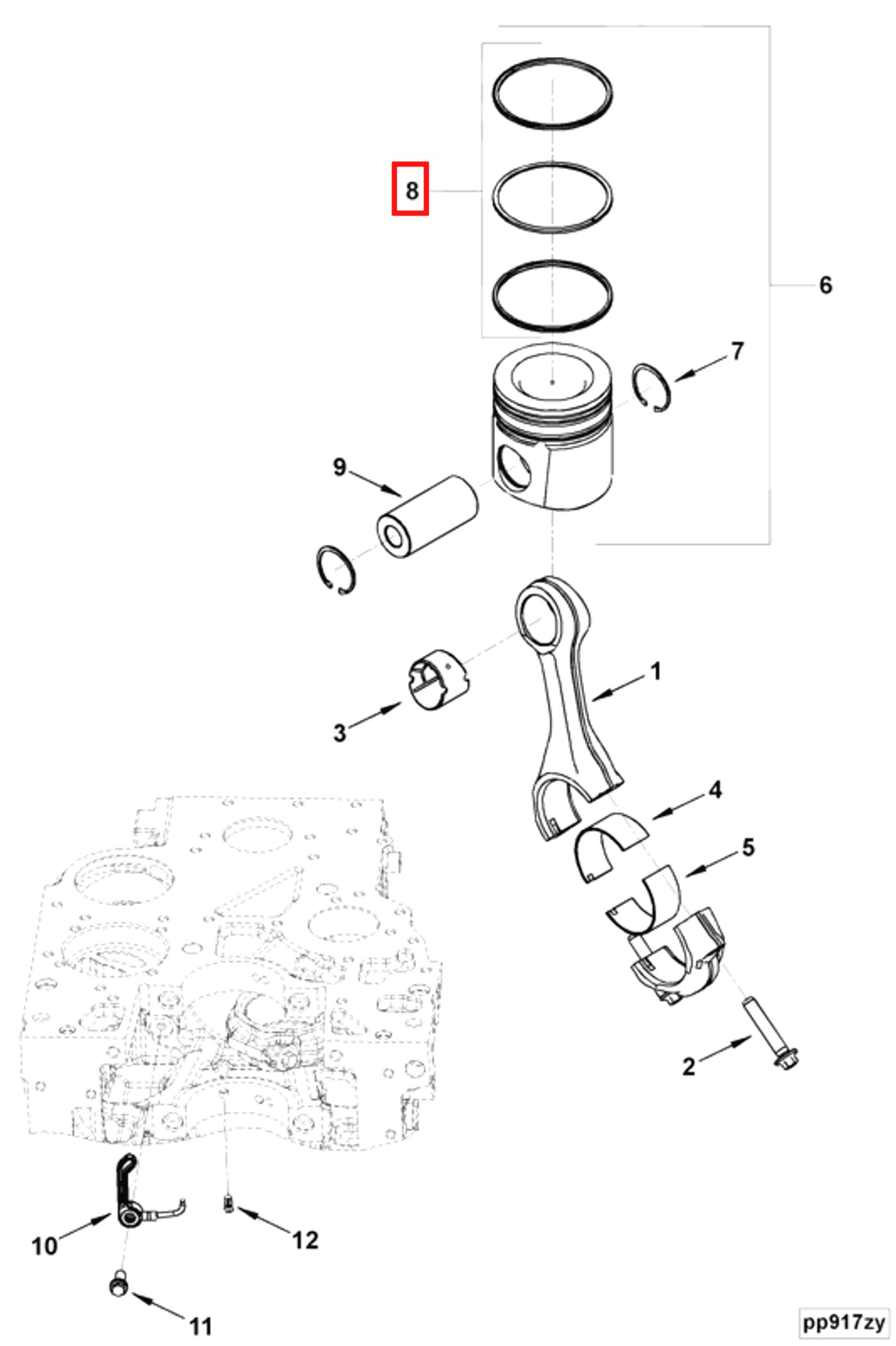 Piston | Cummins 4089975 | Piston Ring Set
