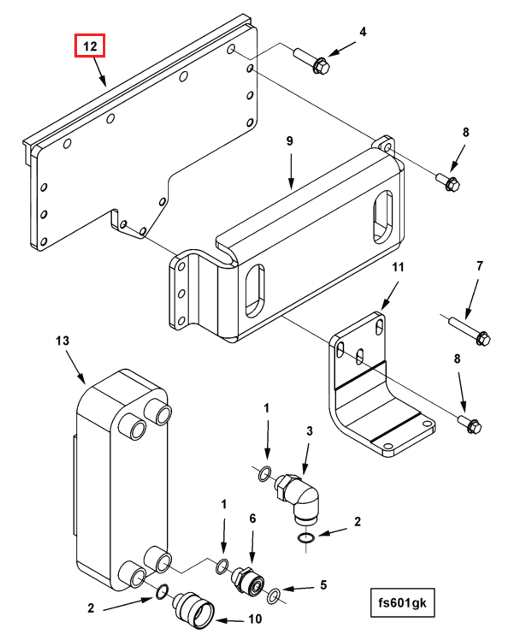 Heat Exchanger | Cummins 4098200 | Heat Exchanger Bracket