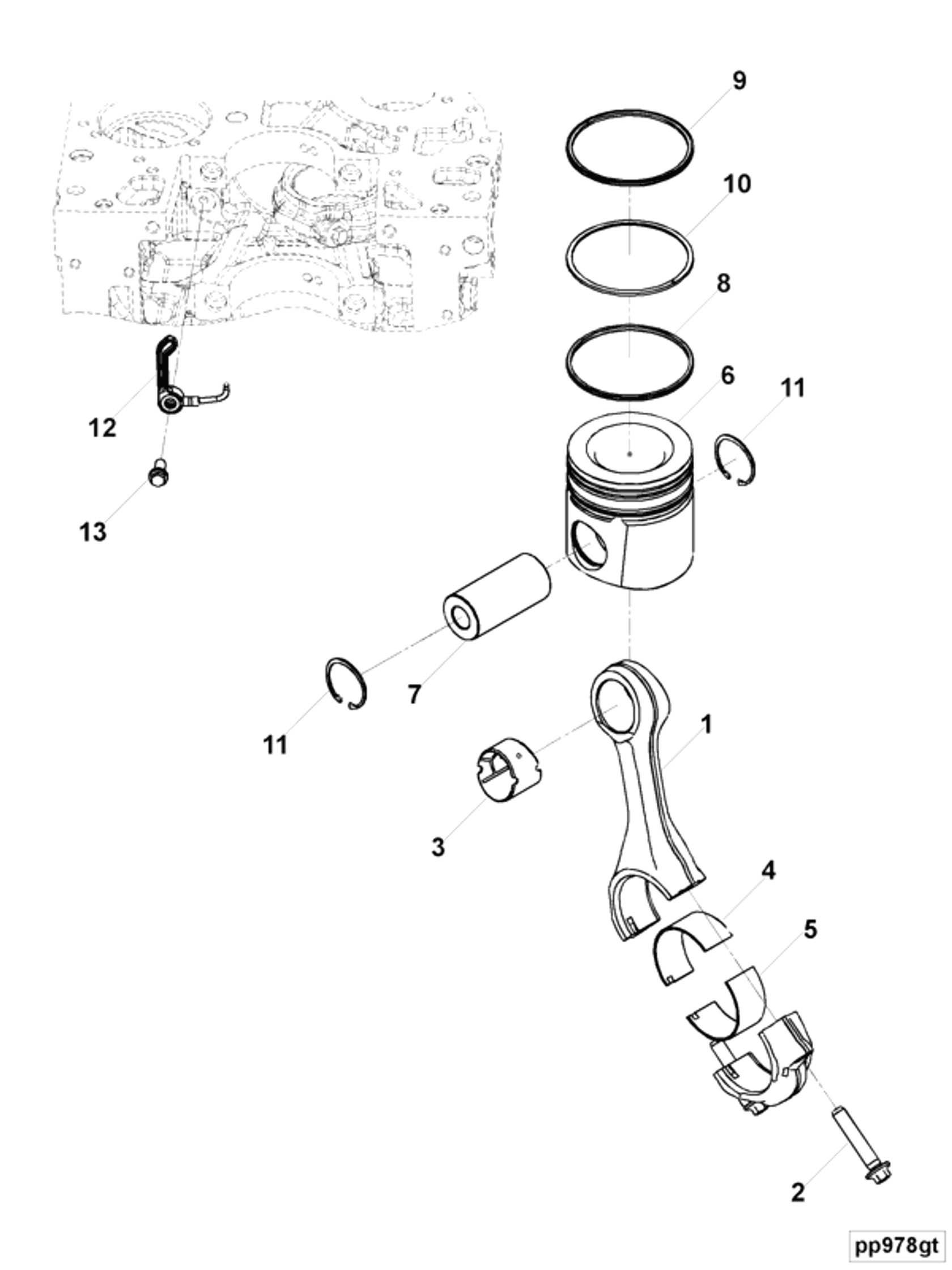 Piston | Cummins 4309258 | Piston Ring Set
