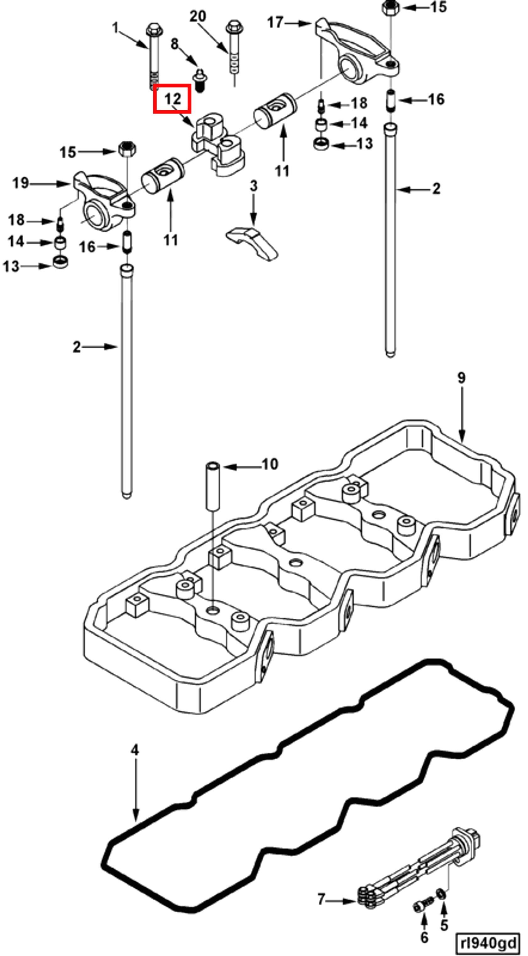 Rocker | Cummins 4893487 | Rocker Lever Support