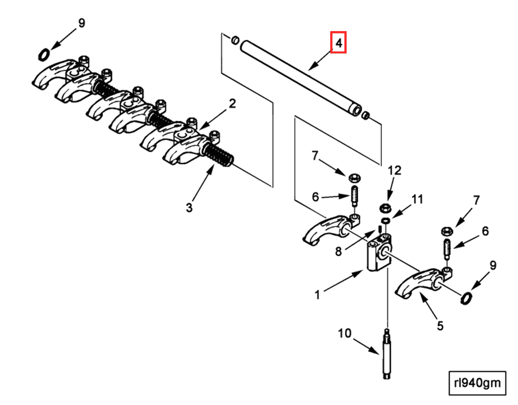 Rocker | Cummins 4900415 | Rocker Lever Shaft