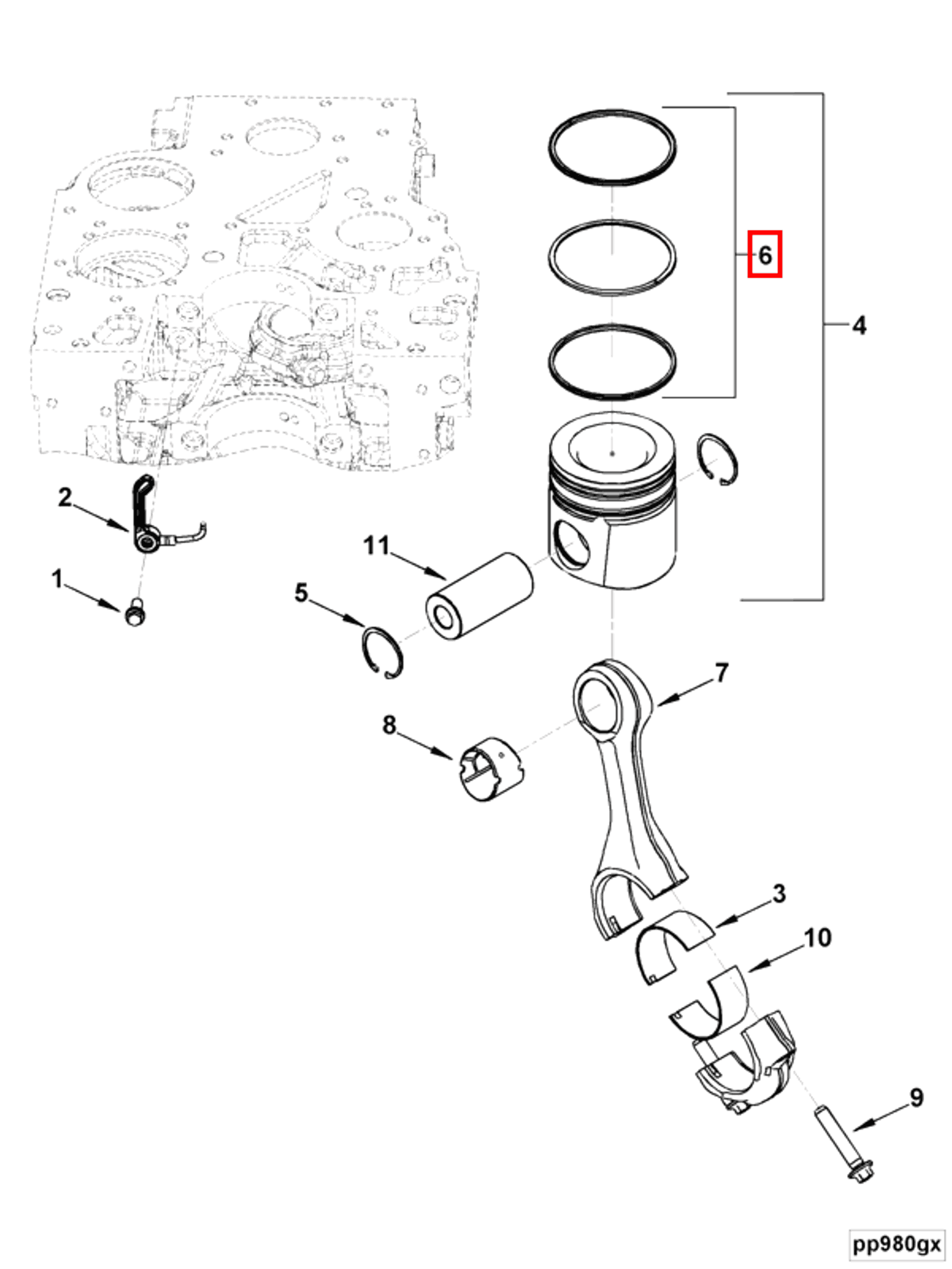 Piston | Cummins 4955480 | Set