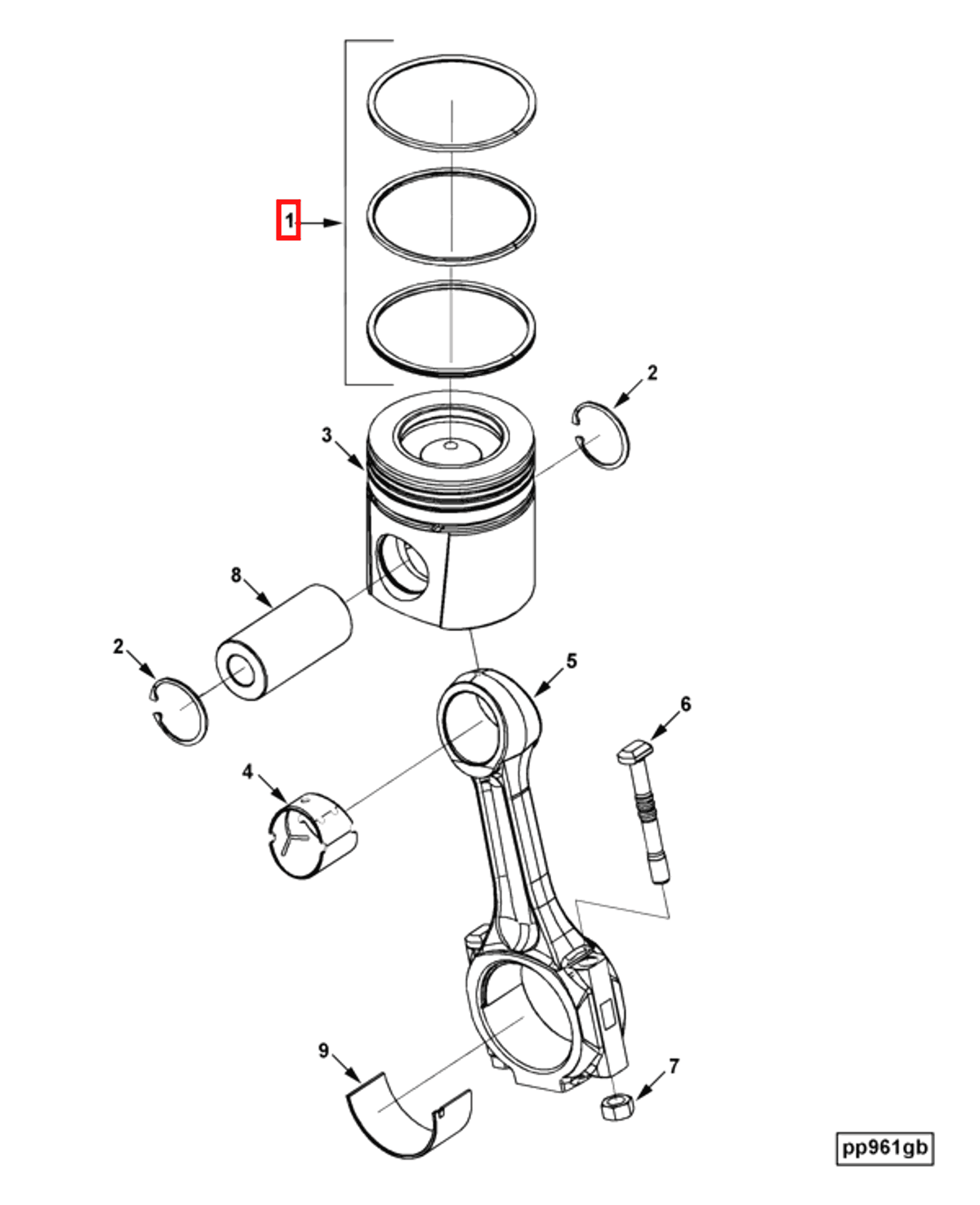 Piston | Cummins 4955651 | Piston Ring Set