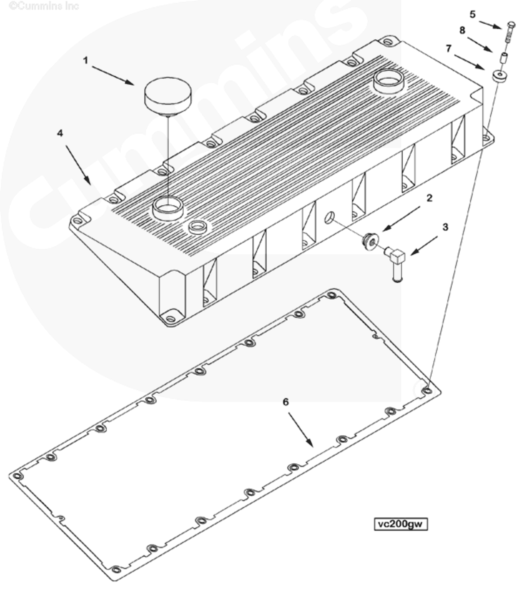 Rocker | Cummins 4963821 | Rocker Lever Top Level Assembly Rear Cover